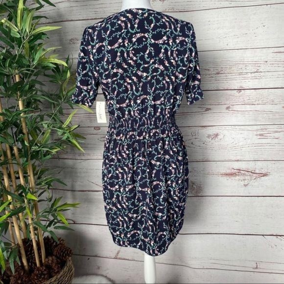 Maison Jules Floral Print Smocked Waist Dress NWT - Picture 4 of 8